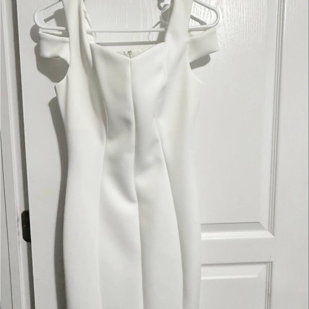 Calvin Klein Cream Cold Shoulder Sheath Dress
